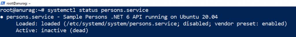 inactive service