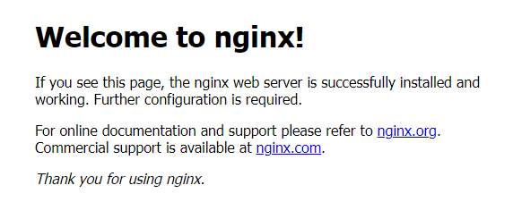 nginx landing page