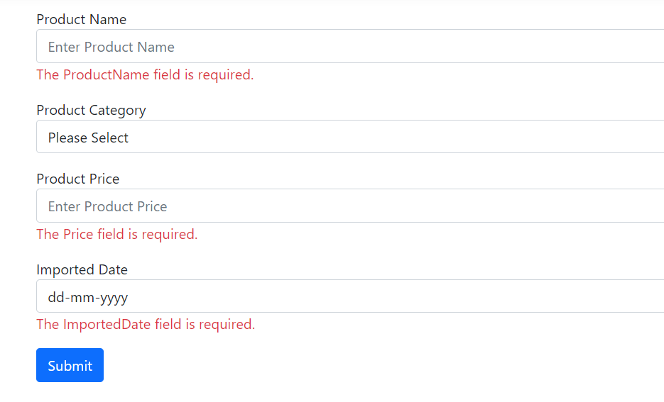 required validations